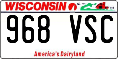 WI license plate 968VSC