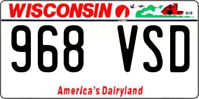 WI license plate 968VSD