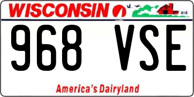 WI license plate 968VSE