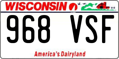 WI license plate 968VSF