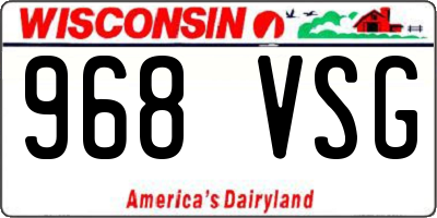 WI license plate 968VSG