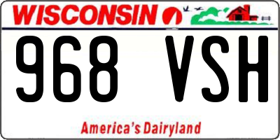 WI license plate 968VSH