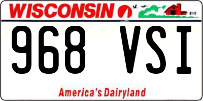 WI license plate 968VSI