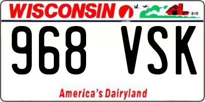 WI license plate 968VSK
