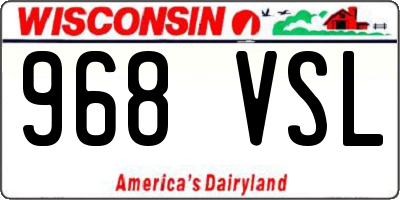 WI license plate 968VSL