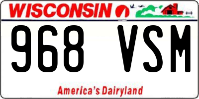 WI license plate 968VSM