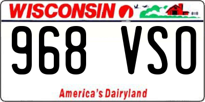 WI license plate 968VSO