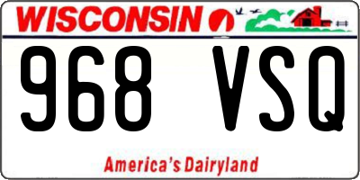 WI license plate 968VSQ