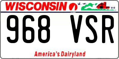 WI license plate 968VSR