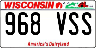 WI license plate 968VSS