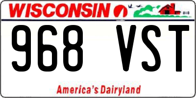 WI license plate 968VST