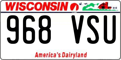 WI license plate 968VSU