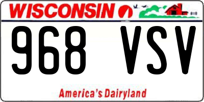 WI license plate 968VSV
