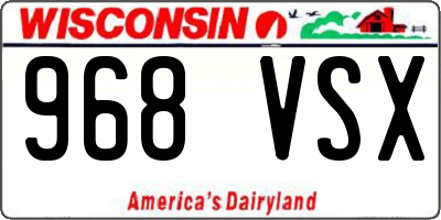 WI license plate 968VSX