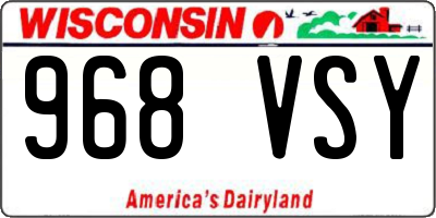 WI license plate 968VSY