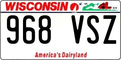 WI license plate 968VSZ