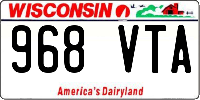 WI license plate 968VTA