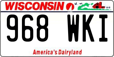 WI license plate 968WKI