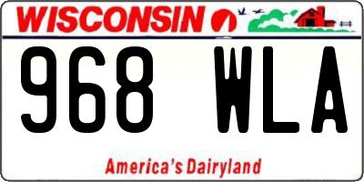 WI license plate 968WLA