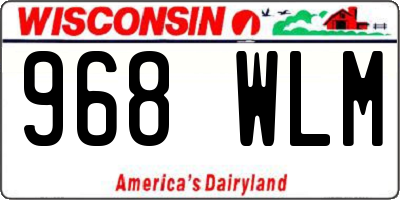 WI license plate 968WLM