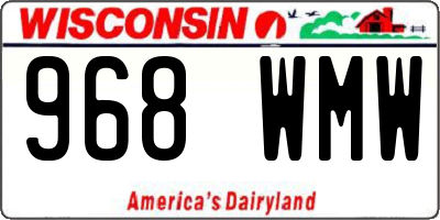 WI license plate 968WMW