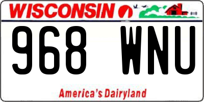 WI license plate 968WNU