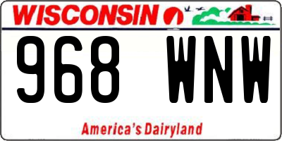 WI license plate 968WNW