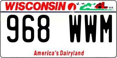 WI license plate 968WWM