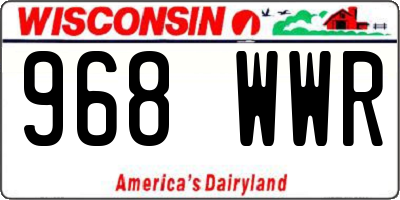 WI license plate 968WWR