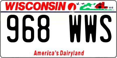 WI license plate 968WWS