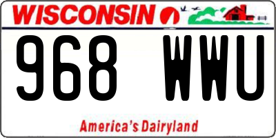 WI license plate 968WWU