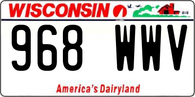 WI license plate 968WWV
