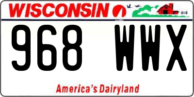 WI license plate 968WWX