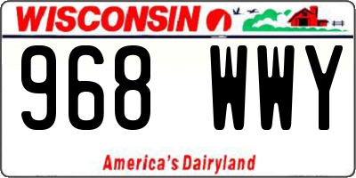 WI license plate 968WWY