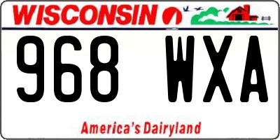 WI license plate 968WXA