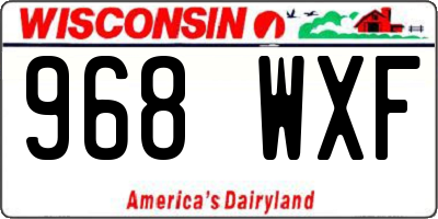 WI license plate 968WXF