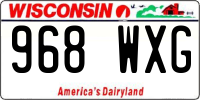 WI license plate 968WXG