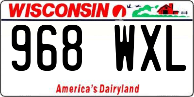 WI license plate 968WXL