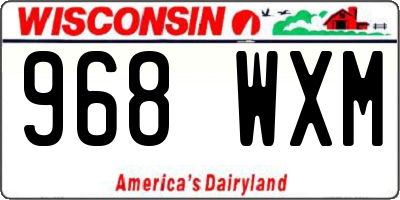 WI license plate 968WXM