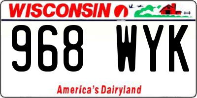 WI license plate 968WYK