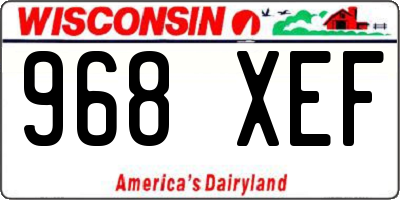 WI license plate 968XEF