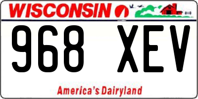 WI license plate 968XEV