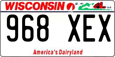 WI license plate 968XEX