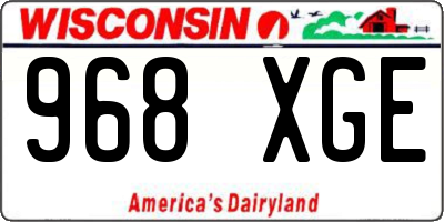WI license plate 968XGE