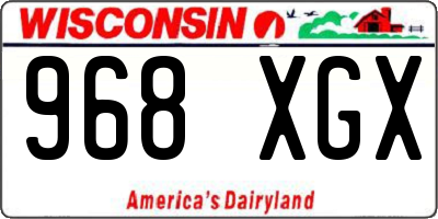 WI license plate 968XGX