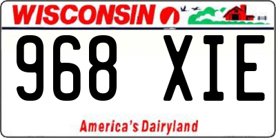 WI license plate 968XIE