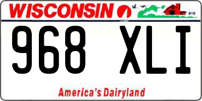 WI license plate 968XLI