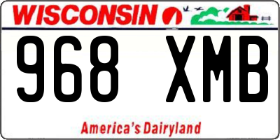 WI license plate 968XMB
