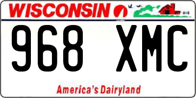 WI license plate 968XMC