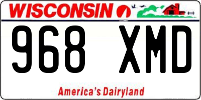 WI license plate 968XMD